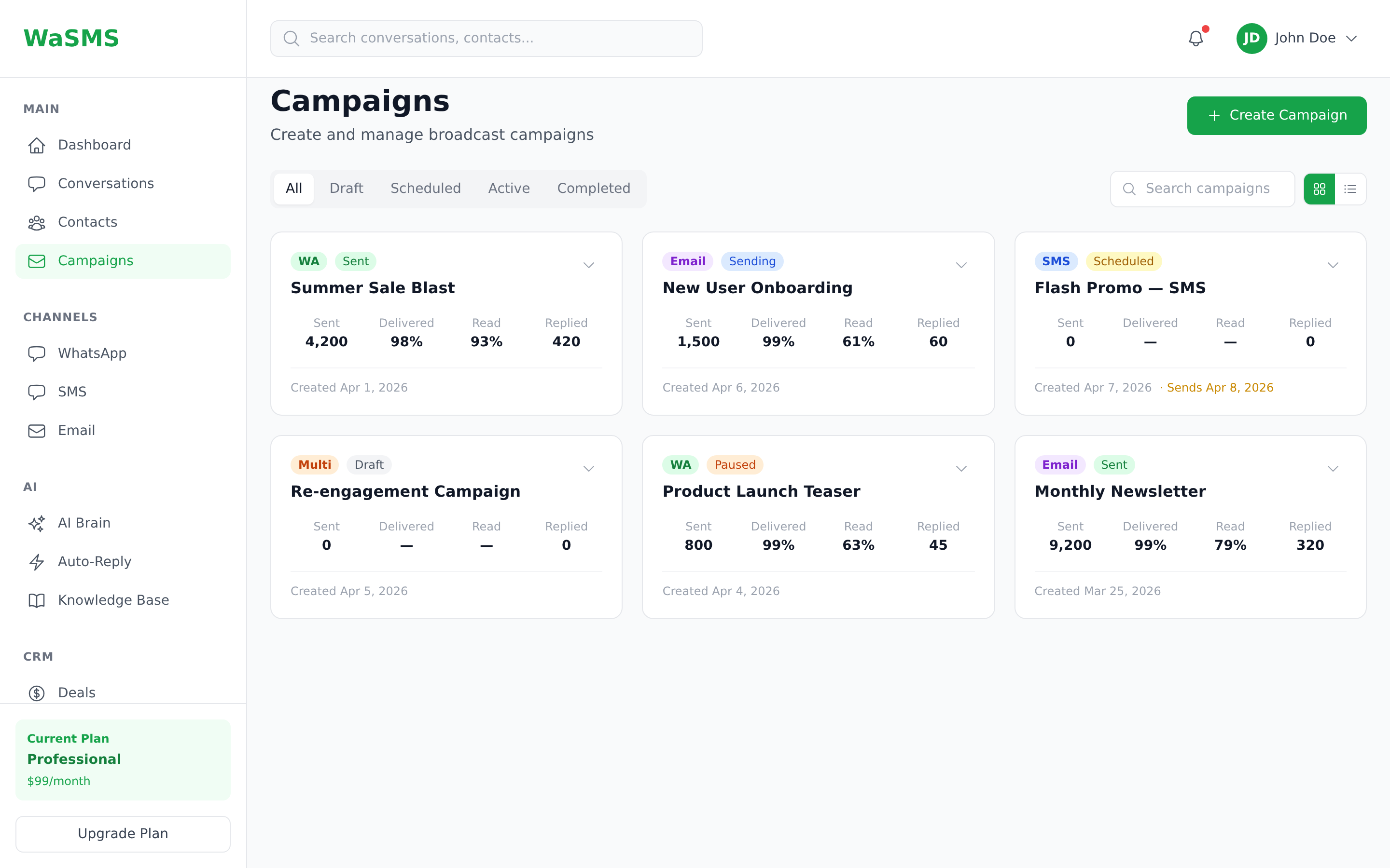 WaSMS Campaigns