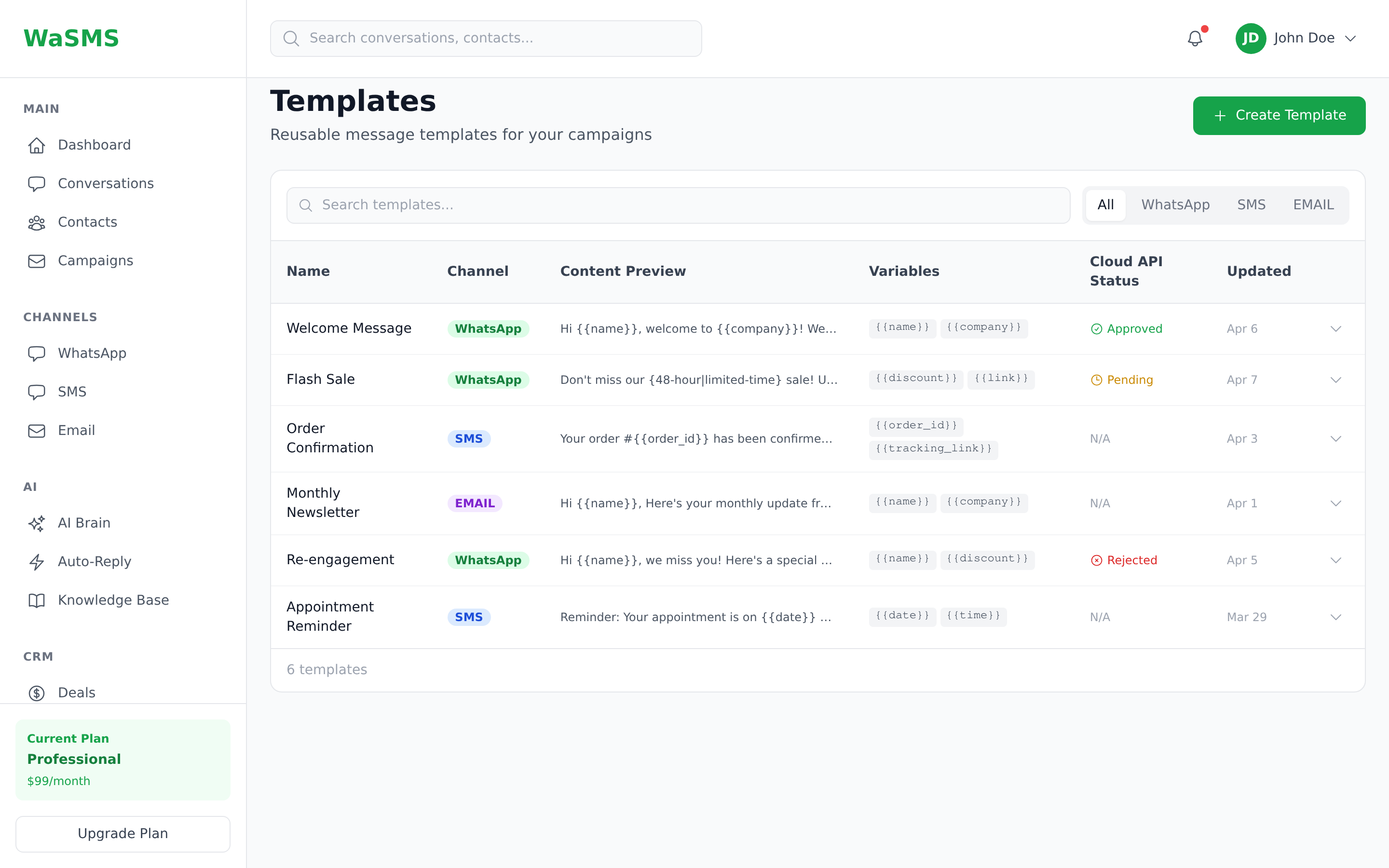 Message Templates